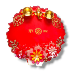 Exquisite 3D Resin Pooja Thali Set