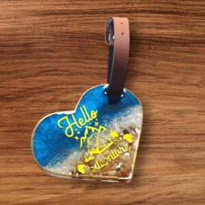 Luggage Bag tag Heart Shape Ocean Theme Resin - Ocean