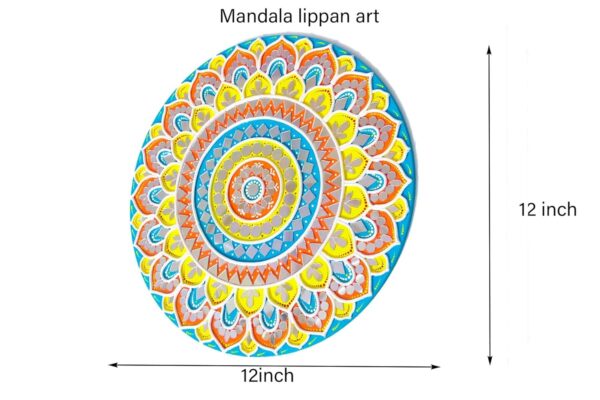 Mandala Lippan Art wall hanging (12X12) Home decor - Image 3