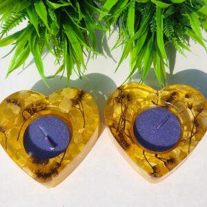 Heart-Shaped Floral Tealight Holder (set 2)