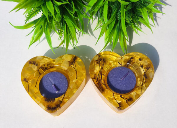 Heart-Shaped Floral Tealight Holder (set 2)
