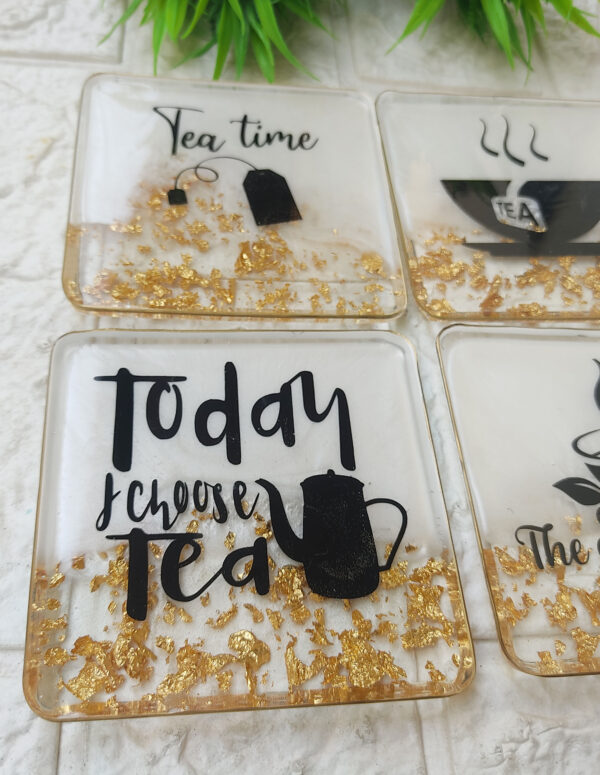 Resin Tea Coaster-Quotes for Tea Lovers( Set of 4) - Image 4