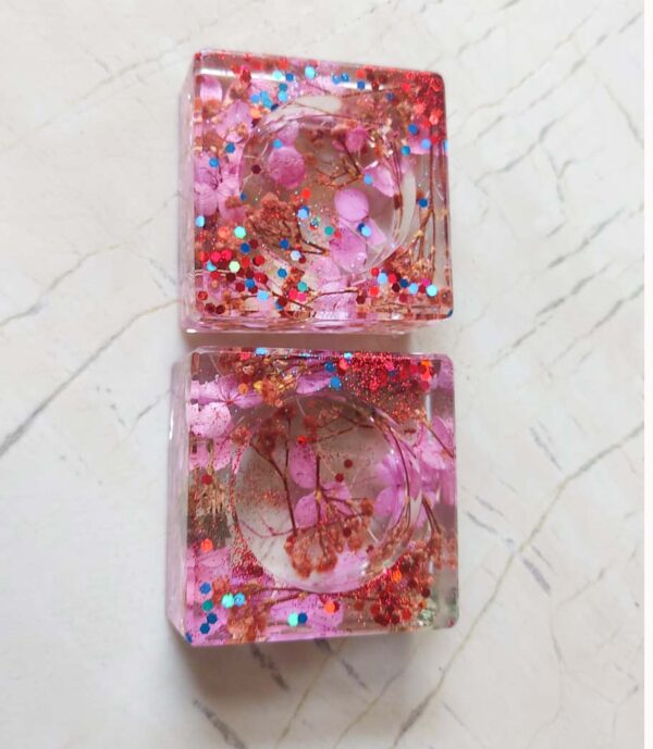 Glossy Square Tealight Holder- Set of 2 - Image 2