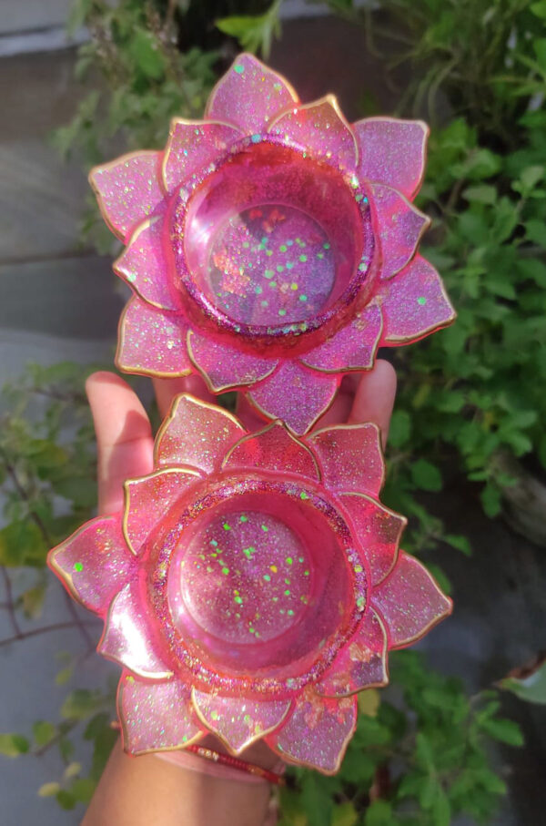 Lotus Tealight Candle Holder- Set of 2 - Image 2