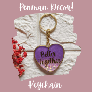 Bonded Hearts Resin Keychain