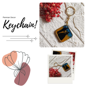 Resin Keychain with Black Vinyl Sticker