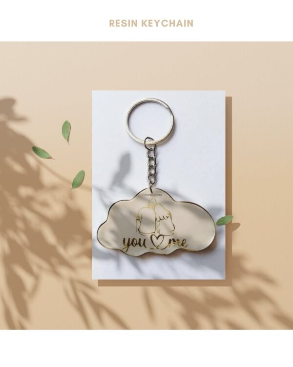 Handmade Cloud-Shaped Resin Keychain - Image 4