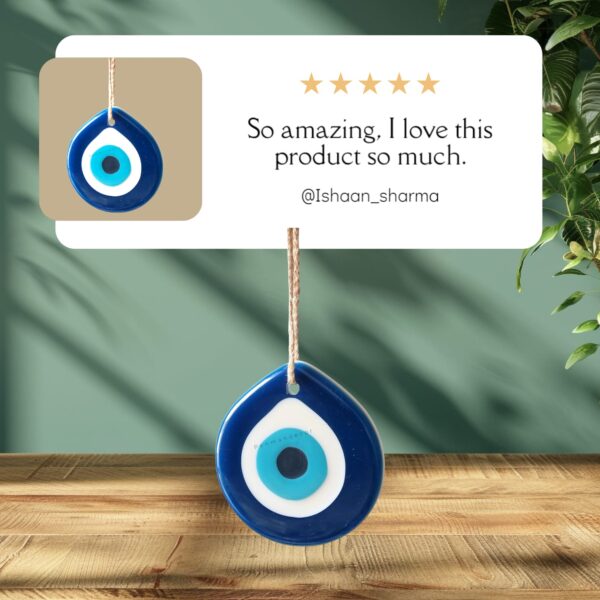 Handcrafted Resin Evil Eye Wall Hanging - Image 4