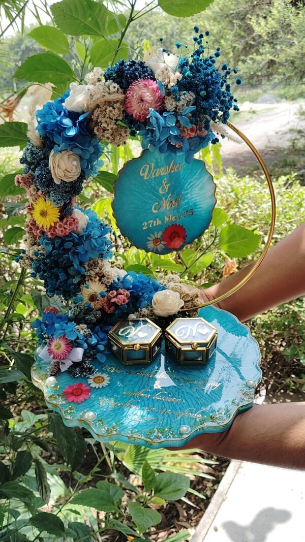 Ever After: Floral Resin Ring Display Platter - Image 3