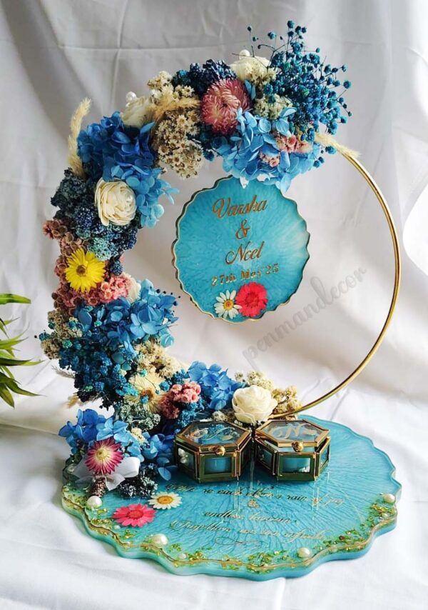 Ever After: Floral Resin Ring Display Platter - Image 2