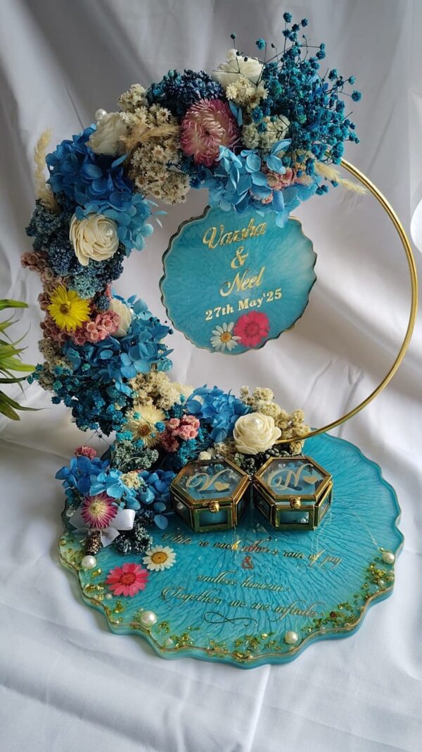 Ever After: Floral Resin Ring Display Platter - Image 4