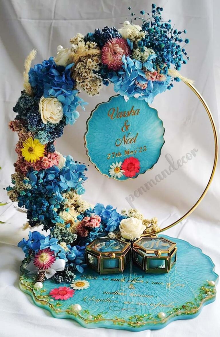 Ever After: Floral Resin Ring Display Platter