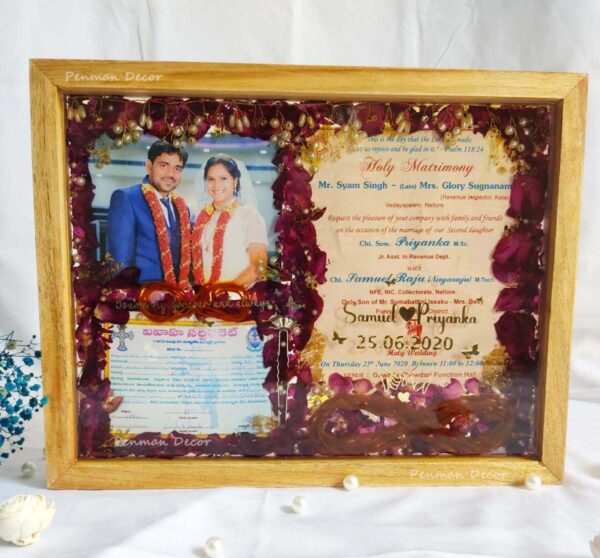 Varmala Preservation-9*12 Inches Teakwood Photo Frame - Image 4